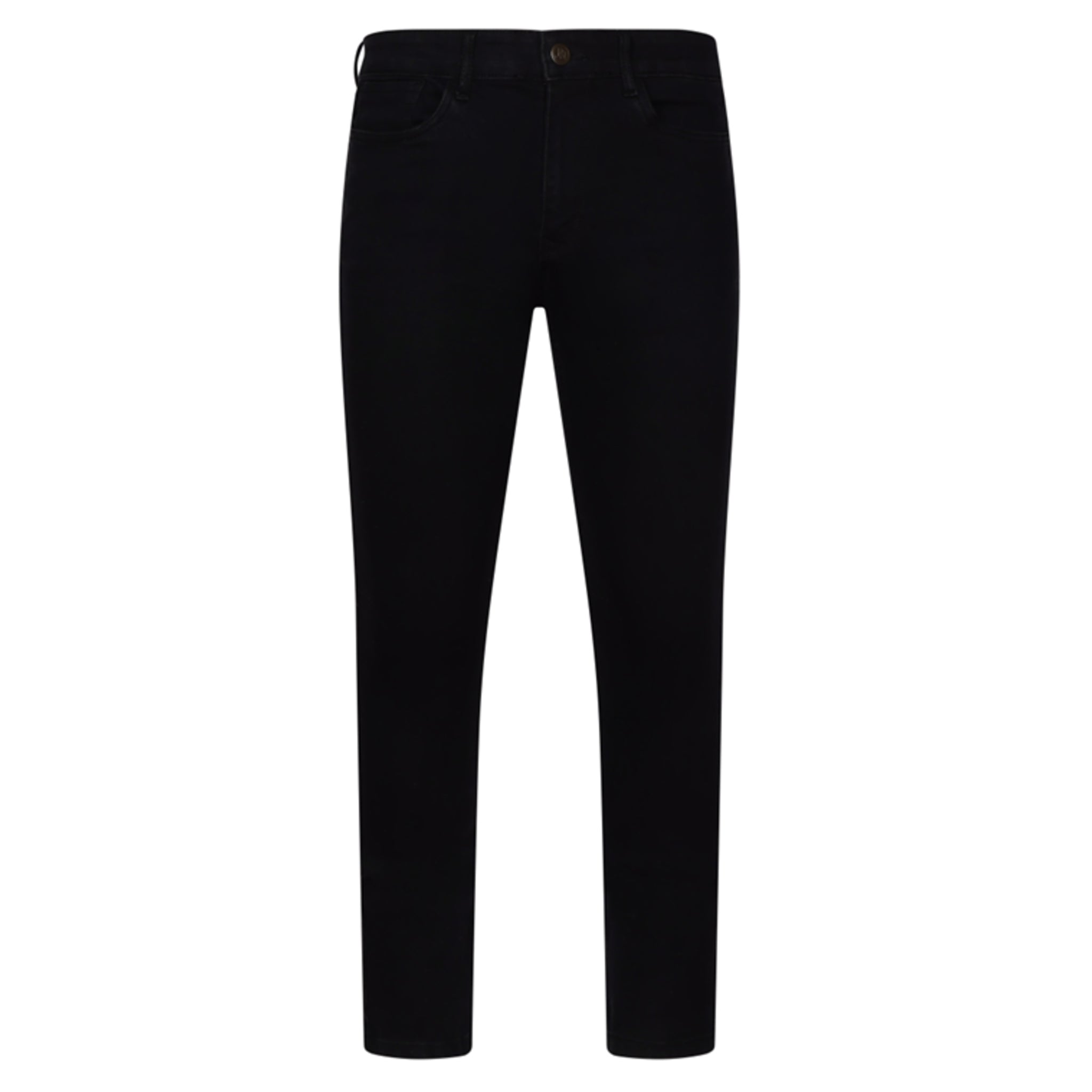 Men's JDN branded slim fit jeans in washed black denim with tapered leg and five-pocket design